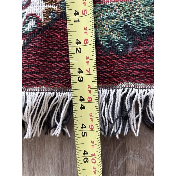 Christmas Eve Throw Santa, Sleigh, Reindeer, Afghan, Cozy Fringed Goodwin Weaver - Picture 11 of 12